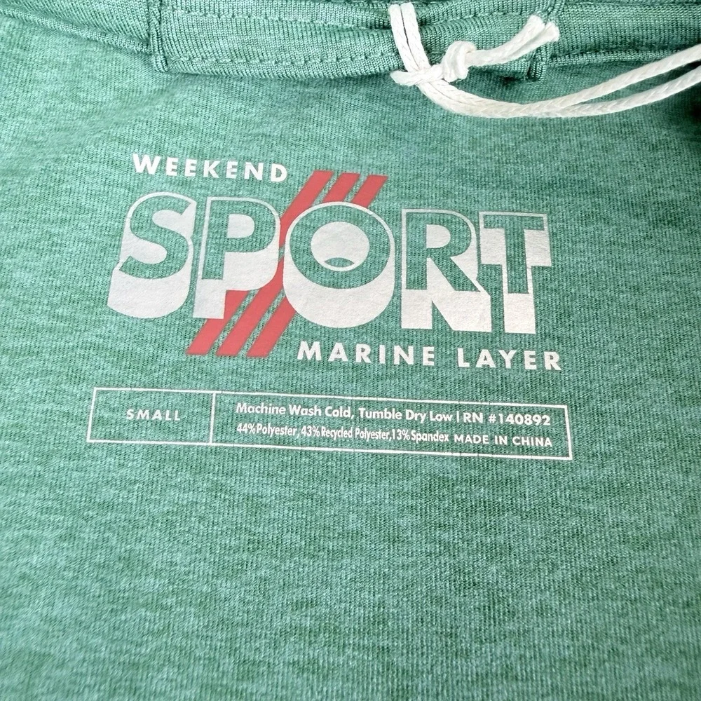 Marine Layer Men's Small green 1/4 Zip Weekend Sport Stretch Pullover Sweatshirt